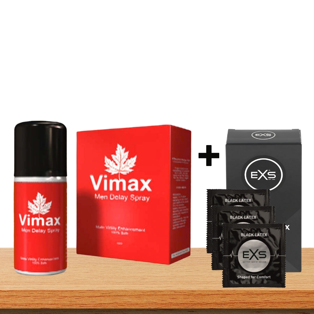 Vimax Men Delay Spray + EXS Condoms Combo Pack